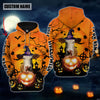 Joycorners Farm Custom Name Simmental Cattle Halloween Pattern 3D Printed Hoodie