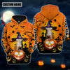Joycorners Farm Custom Name Simmental Cattle Halloween Pattern 3D Printed Hoodie