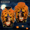 Joycorners Farm Custom Name Red Angus Halloween Pattern 3D Printed Hoodie