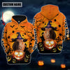 Joycorners Farm Custom Name Red Angus Halloween Pattern 3D Printed Hoodie