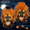 Joycorners Farm Custom Name Black Angus Halloween Pattern 3D Printed Hoodie