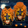 Joycorners Farm Custom Name Black Angus Halloween Pattern 3D Printed Hoodie