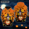 Joycorners Farm Custom Name Texas Longhorn Halloween Pattern 3D Printed Hoodie