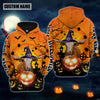 Joycorners Farm Custom Name Texas Longhorn Halloween Pattern 3D Printed Hoodie