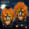 Joycorners Farm Custom Name Holstein Halloween Pattern 3D Printed Hoodie