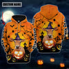 Joycorners Farm Custom Name Jersey Cattle Halloween Pattern 3D Printed Hoodie