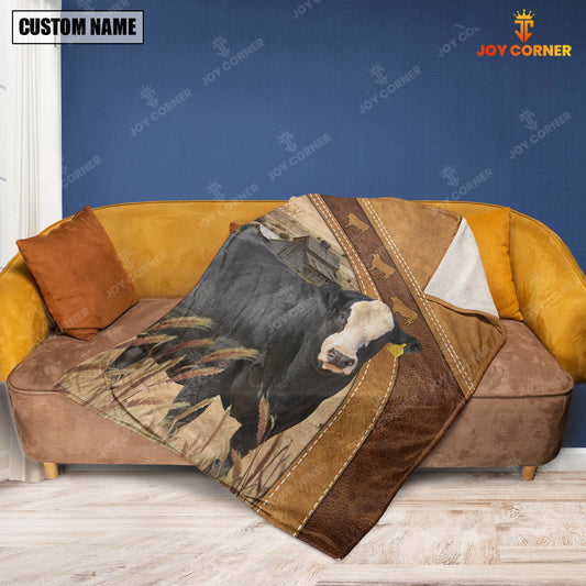 Joycorners Blaze Faced Simmental Custom Name Blanket Collection