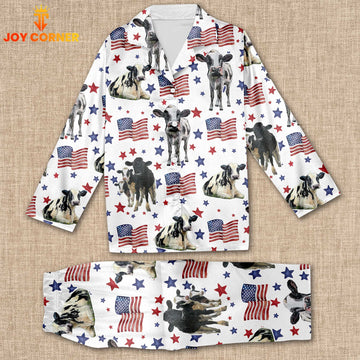 Joycorners Holstein Happy Star US Flag Pattern 3D Pajamas