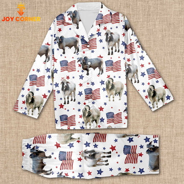 Joycorners Brahman Happy Star US Flag Pattern 3D Pajamas