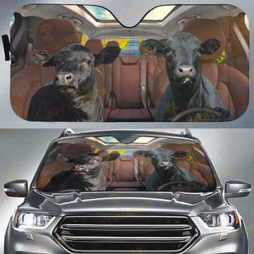 Joycorners Driving Angus Cattle All Over Printed 3D Sun Shade