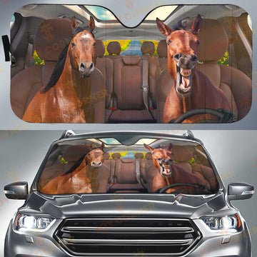 Joycorners Driving Horse Cattle All Over Printed 3D Sun Shade