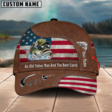 Joycornerss Crappie Fishing US Flag Personalized Name Blue 3D Classic Cap