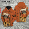 Joycorners Farm Custom Name Horse Leather Pattern 3D Printed Hoodie