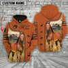 Joycorners Farm Custom Name Horse Leather Pattern 3D Printed Hoodie