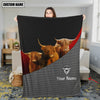 Joycorners Love Highland Cattle Metal Pattern 3D Blanket