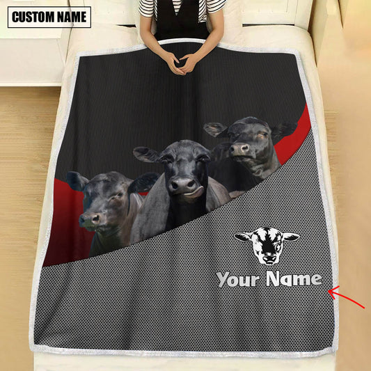 Joycorners Love Black Angus Metal Pattern 3D Blanket