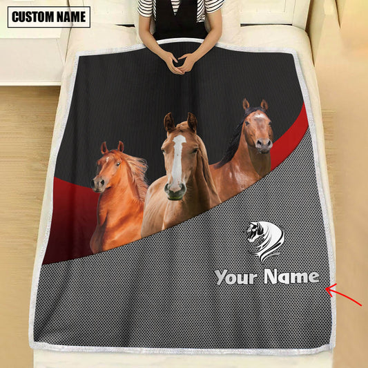 Joycorners Love Horse Metal Pattern 3D Blanket