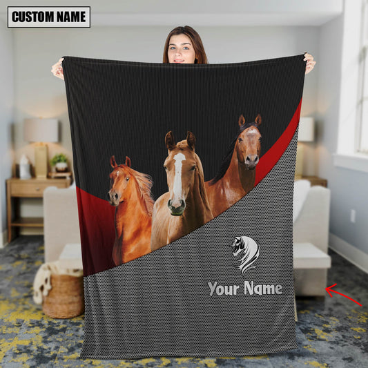 Joycorners Love Horse Metal Pattern 3D Blanket