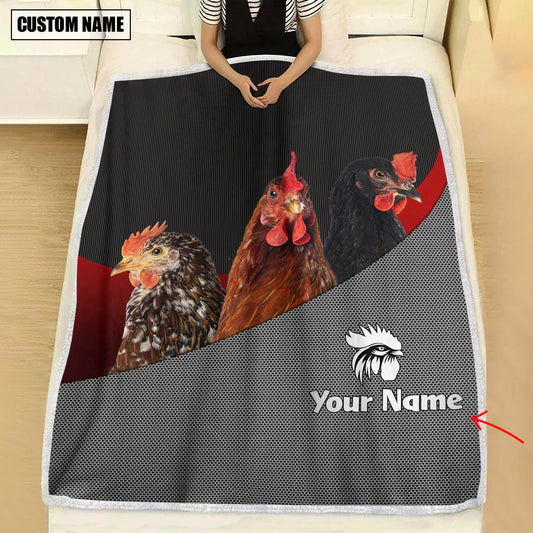 Joycorners Love Chicken Metal Pattern 3D Blanket