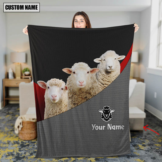 Joycorners Love Sheep Metal Pattern 3D Blanket