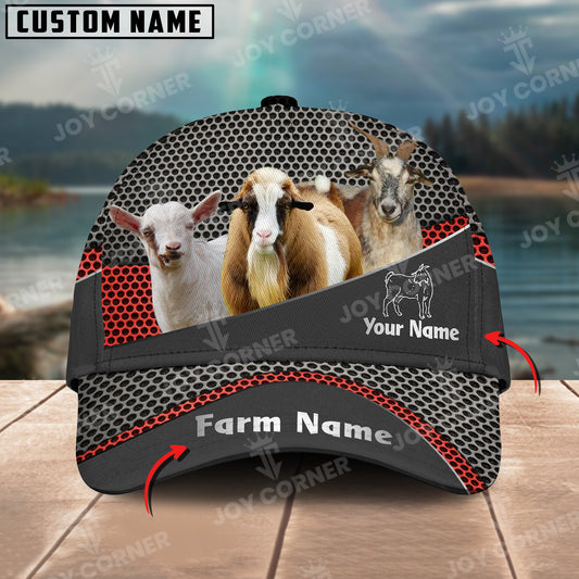 Joycorners Myotonic Goat Customized Name And Farm Name Metal 3D Classic Cap