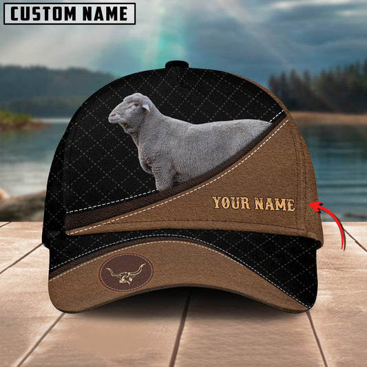 Joycorners Custom Name Texas Longhorn Brown Black 3D Classic Cap For Mike