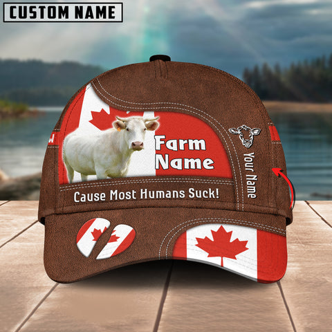 Joycorners Charolais Canada Flag Customized Name And Farm Name Cap