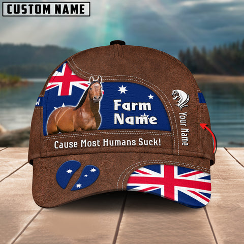 Joycorners Horse Australia Flag Customized Name And Farm Name Cap