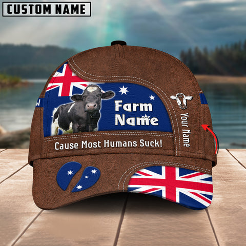 Joycorners Holstein Australia Flag Customized Name And Farm Name Cap