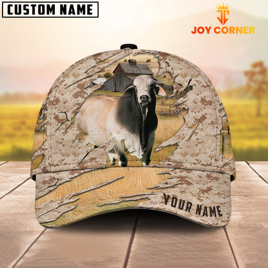 Joycorners Custom Name Brahman Cattle Camo Pattern Cap