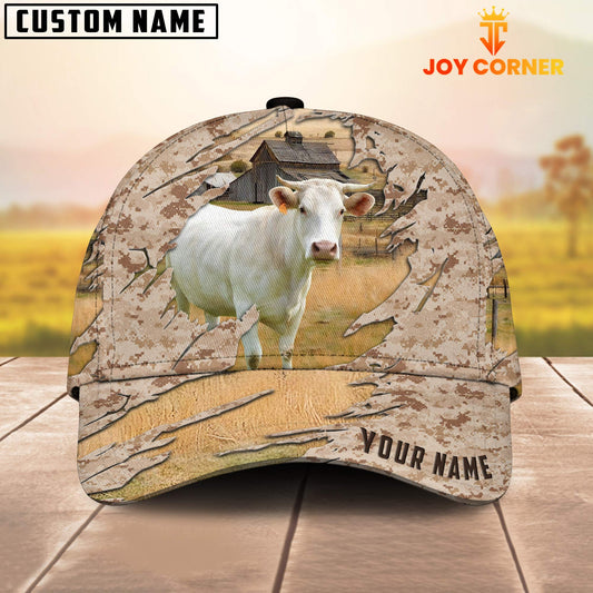 Joycorners Custom Name Charolais Cattle Camo Pattern Cap