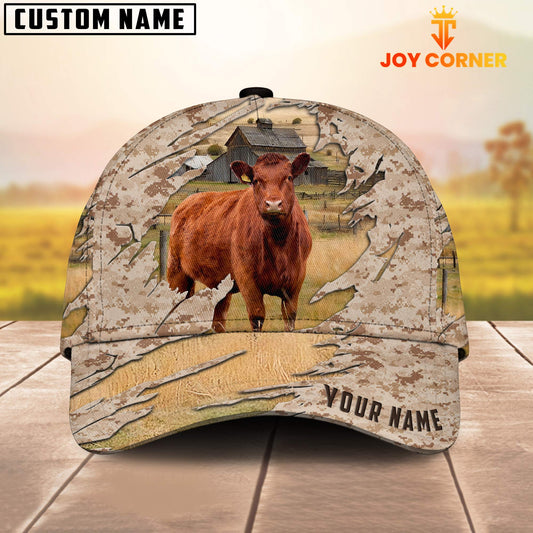 Joycorners Custom Name Red Angus Camo Pattern Cap