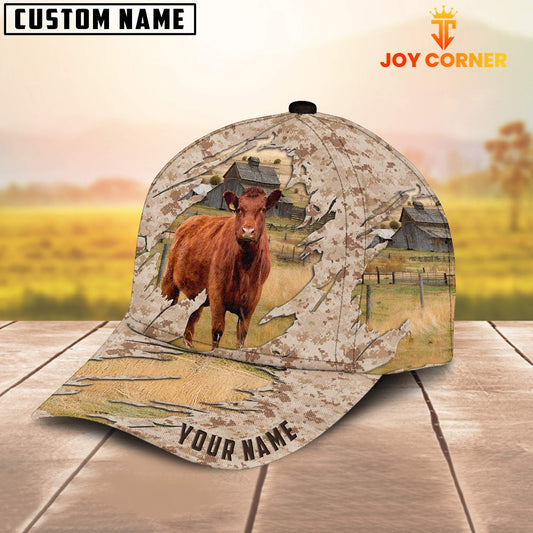 Joycorners Custom Name Red Angus Camo Pattern Cap