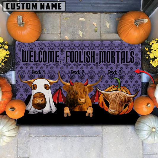 Joycorners Custom Name Highland Welcome Foolish Mortals Doormat