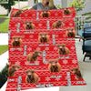 Joycorners Happy Highland Cattle Merry Christmas Blanket