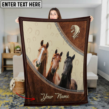 Joycorners Custom Name Horse Happiness 3D Blanket