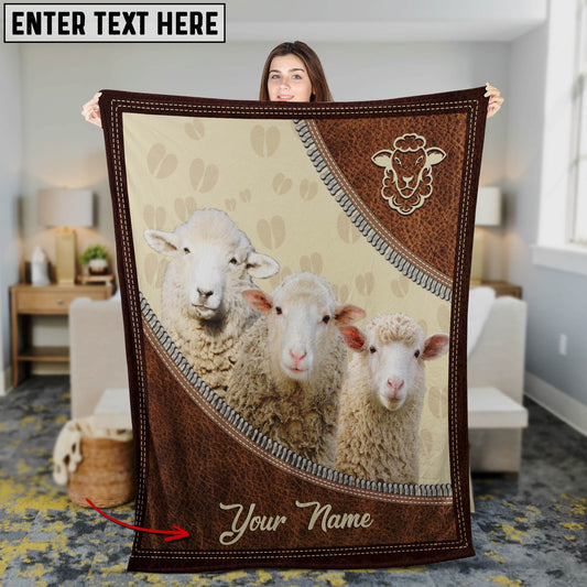 Joycorners Custom Name Sheep Happiness 3D Blanket