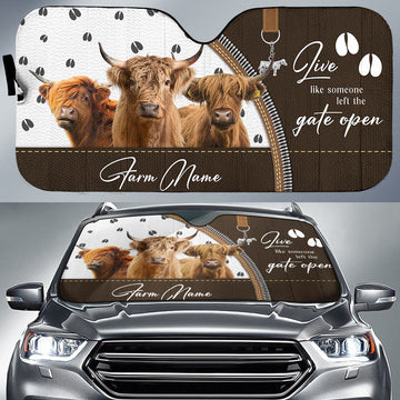 Joycorners Custom Text Funny Highland All Over Printed 3D Car Sun Shade