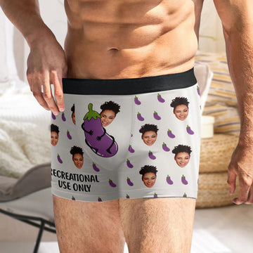 Joycorners Custom Image And Eggplant 3D Boxer Briefs