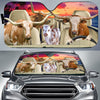 Joycorners Custom Text Texas Longhorn After Sunset All Over Printed 3D Sun Shade