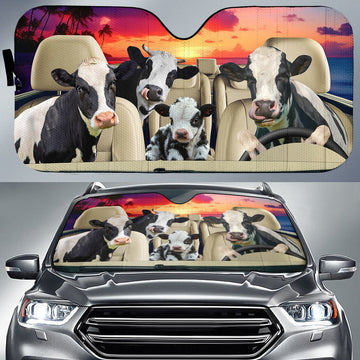 Joycorners Custom Text Holstein After Sunset All Over Printed 3D Sun Shade
