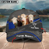 Joycorners Hereford Customized Name And Farm Name Metal 3D Classic Cap