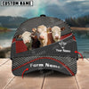 Joycorners Hereford Customized Name And Farm Name Metal 3D Classic Cap