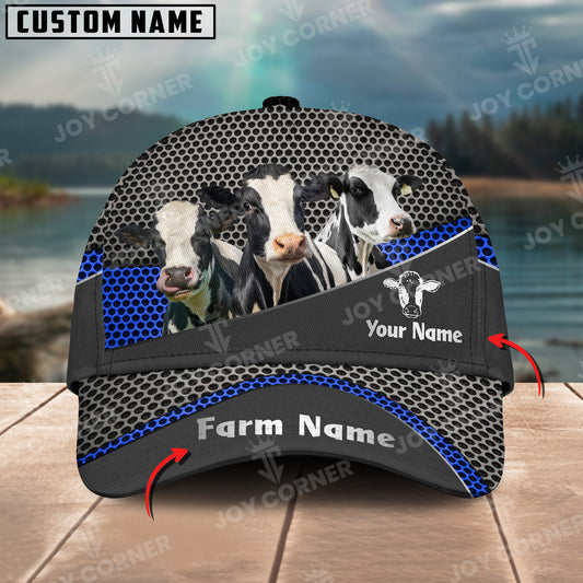 Joycorners Holstein Customized Name And Farm Name Metal 3D Classic Cap