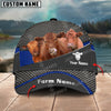 Joycorners Red Angus Customized Name And Farm Name Metal 3D Classic Cap