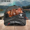 Joycorners Red Angus Customized Name And Farm Name Metal 3D Classic Cap