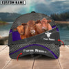 Joycorners Red Angus Customized Name And Farm Name Metal 3D Classic Cap