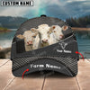 Joycorners Charolais Customized Name And Farm Name Metal 3D Classic Cap