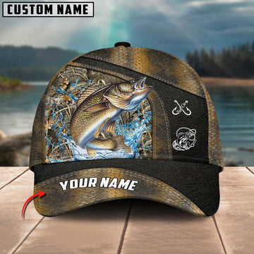 Joycornerss Walleye Fishing Personalized Name Blue 3D Classic Cap