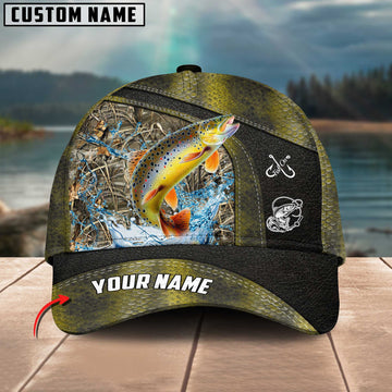 Joycornerss Trout Fishing Personalized Name Blue 3D Classic Cap